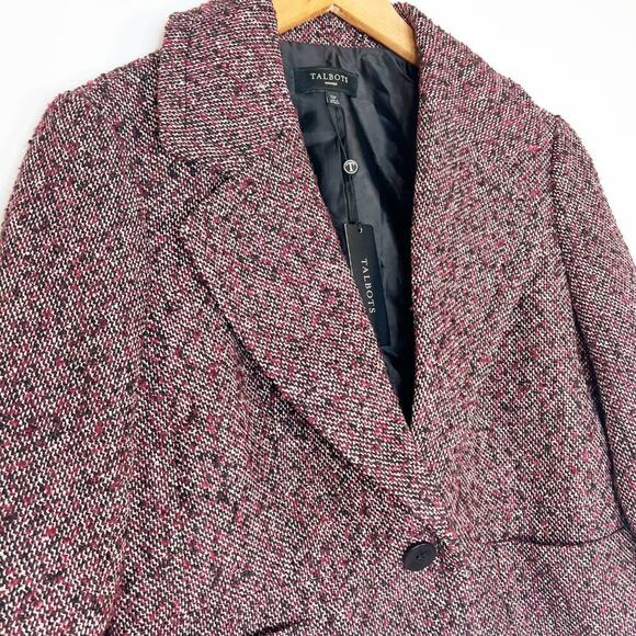 Talbots Red Brown Black Tweed Blazer Jacket NWT - Picture 3 of 15